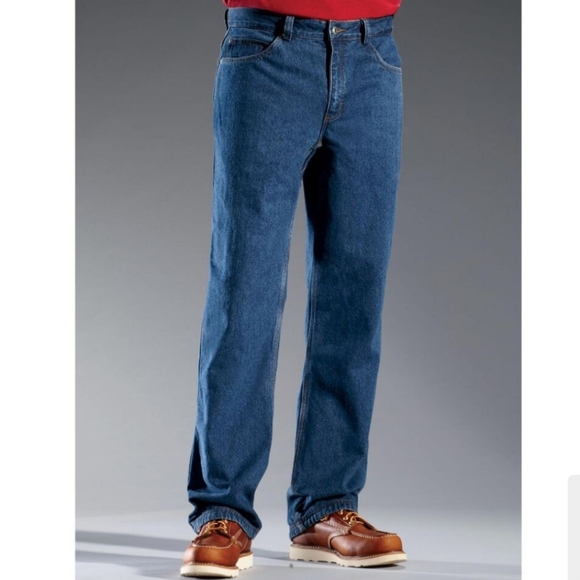 Duluth Flannel Lined Relaxed Fit Ballroom Denim Blue Jeans 44x30 - Picture 9 of 10